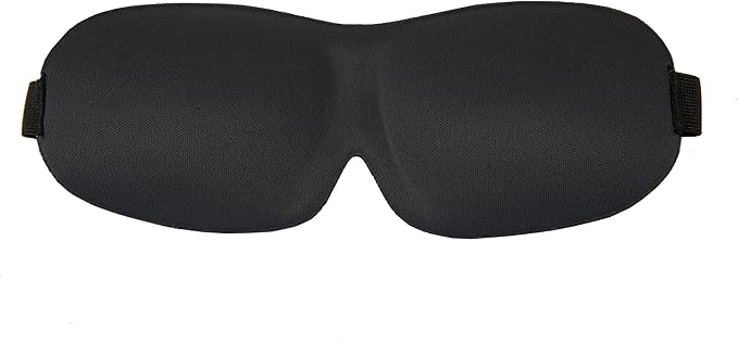 Travelon 12768 Travel Sleep Mask with Domed Eye Cup Black