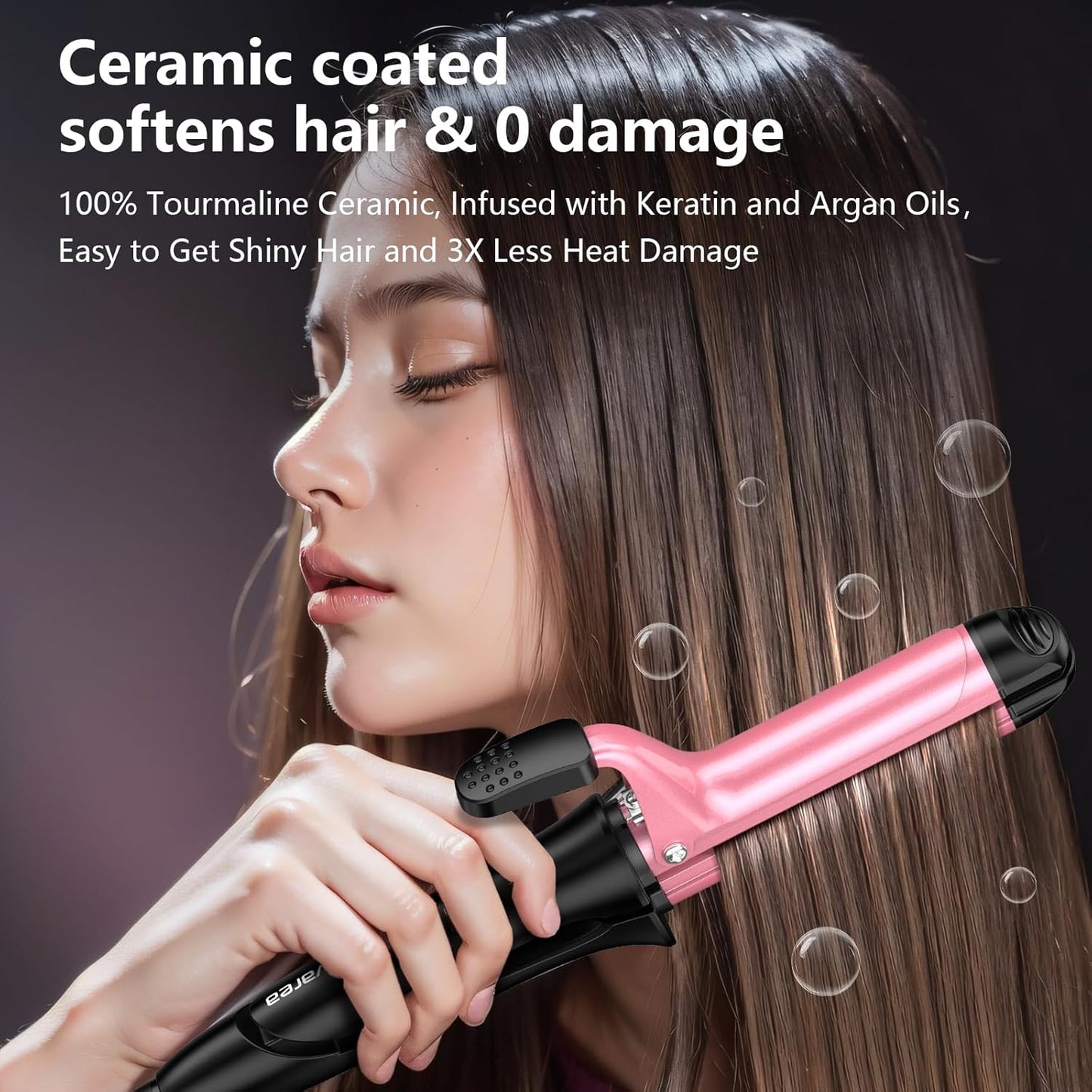 Dual Voltage 2-in-1 Travel Curling Iron & Straightener, Mini Flat Iron with Ceramic Coating, 30s Fast Heat, Auto Shut-Off, Worldwide Use (110-240V)