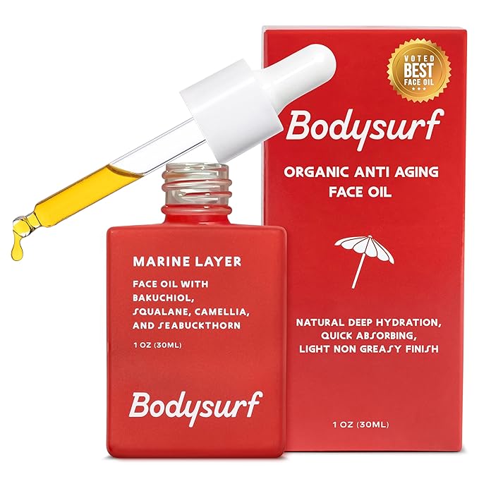 Anti Aging Face Oil - Natural Squalane, Bakuchiol, Seabuckthorn & Camellia Blend, Organic Ingredients, Non-Clogging Hydration, Fast Absorption, Non-Greasy & Lightweight for Men, Women - 1 oz