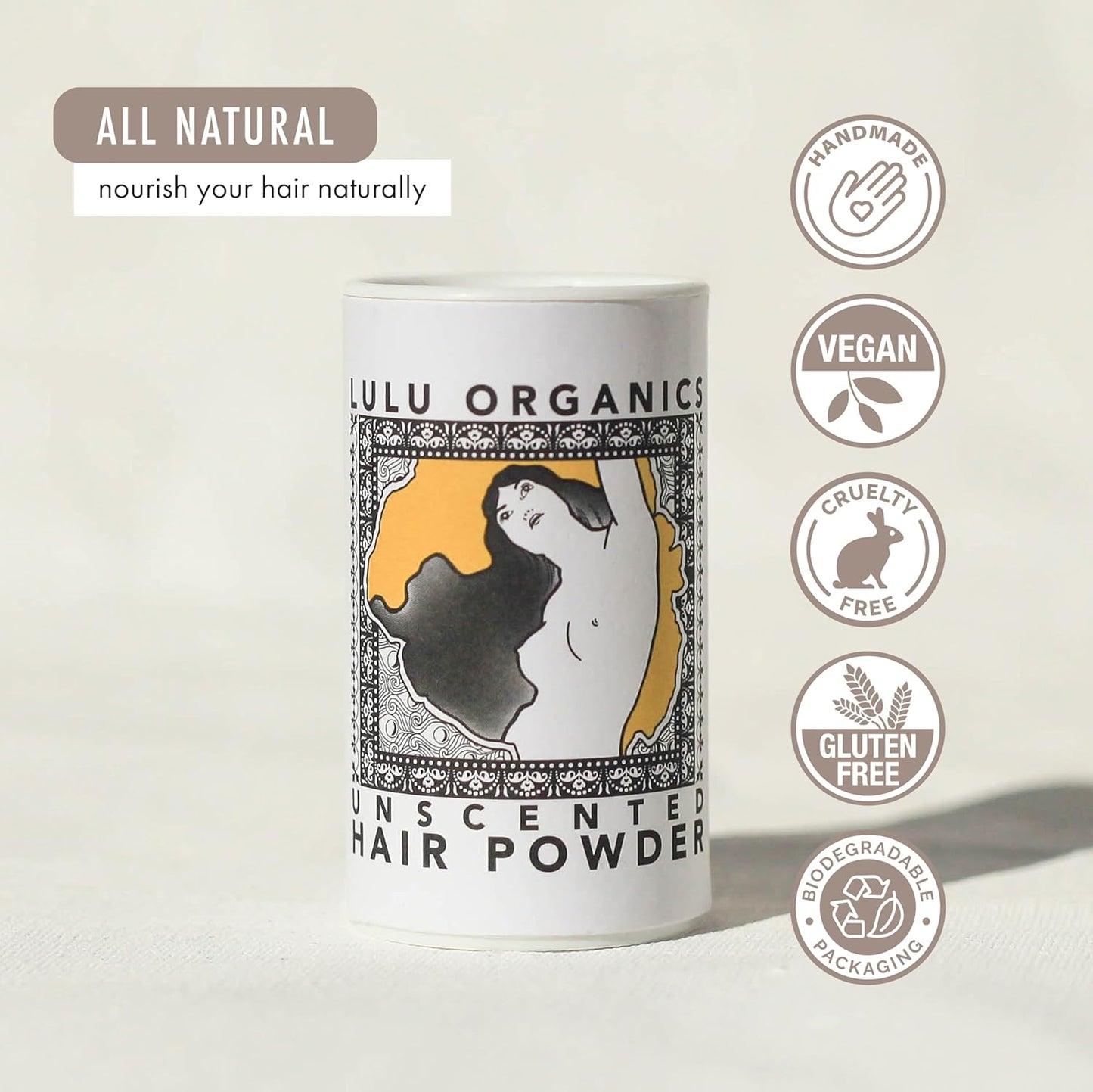 Dry Shampoo Powder for Dark, Blonde and Oily Hair, All Natural Body & Hair Powder for Women and Men, Paraben & Talc free No White Cast Synthetic Fragrance, Travel Size, Unscented -1oz