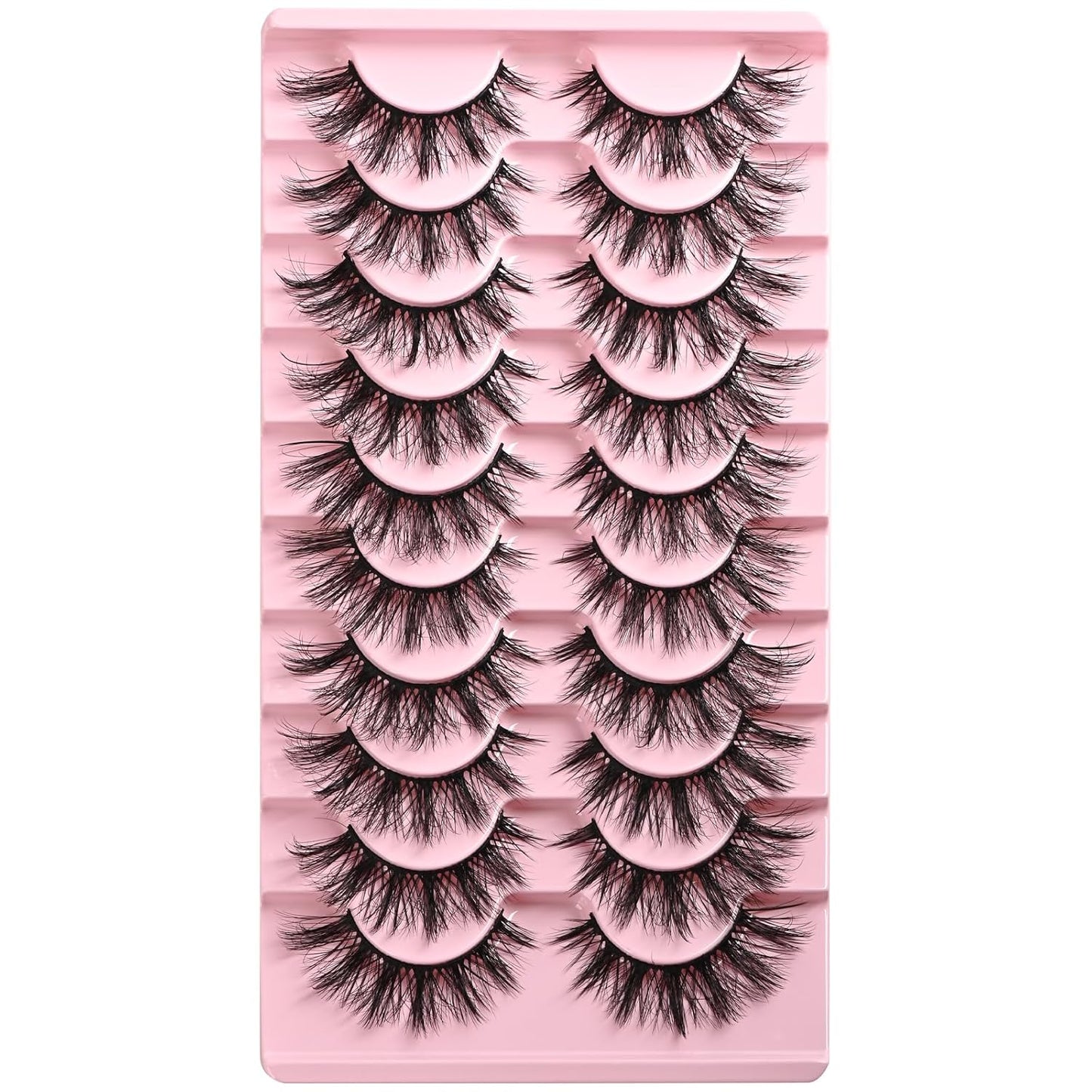FARRED Cat Eye Lashes False Eyelashes Short Natural Eyelashes 15mm Fluffy Wispy Strip Eyelash 10 Pairs Cute Natural Fake Lashes Packs Small Full Pestañas Set (C9 | 9-15MM)