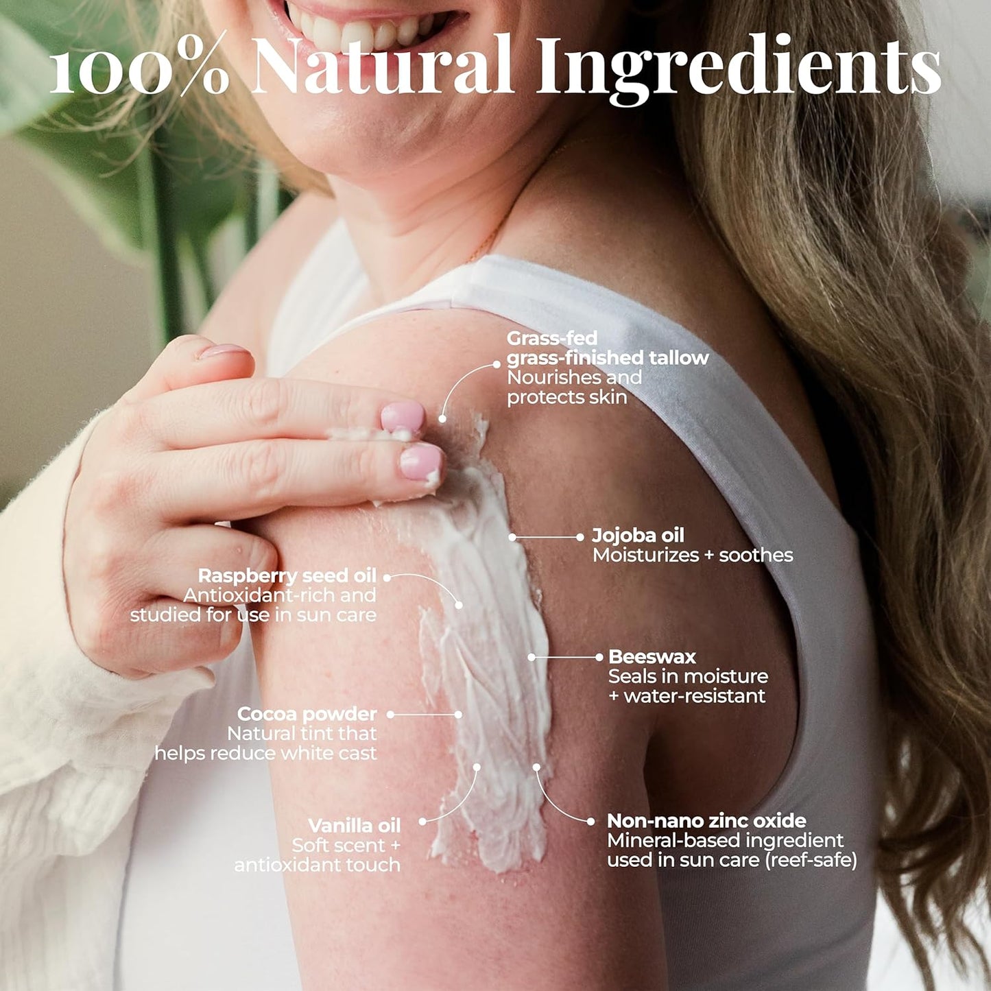 Amallow - Tallow Sun Balm with Zinc Oxide – Tinted Mineral Sun Balm with Cocoa Powder – Natural, Non-Nano Zinc Oxide, Organic Oils – No White Cast – Handcrafted in the USA – 4 oz