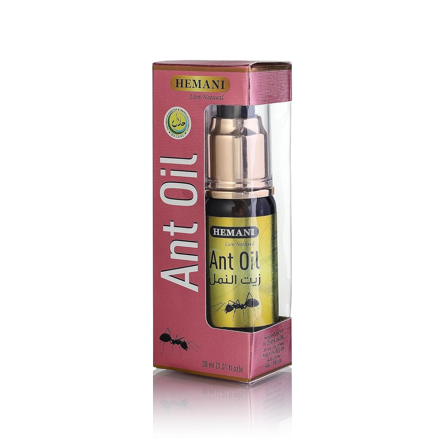 Hemani Ant Oil 30ml - Natural Hair Inhibitor & Hair Growth Reducer for Women & Men, Hair Removal Oil for Post-Hair Removal Care, Smooth Skin Solution, External Use Only