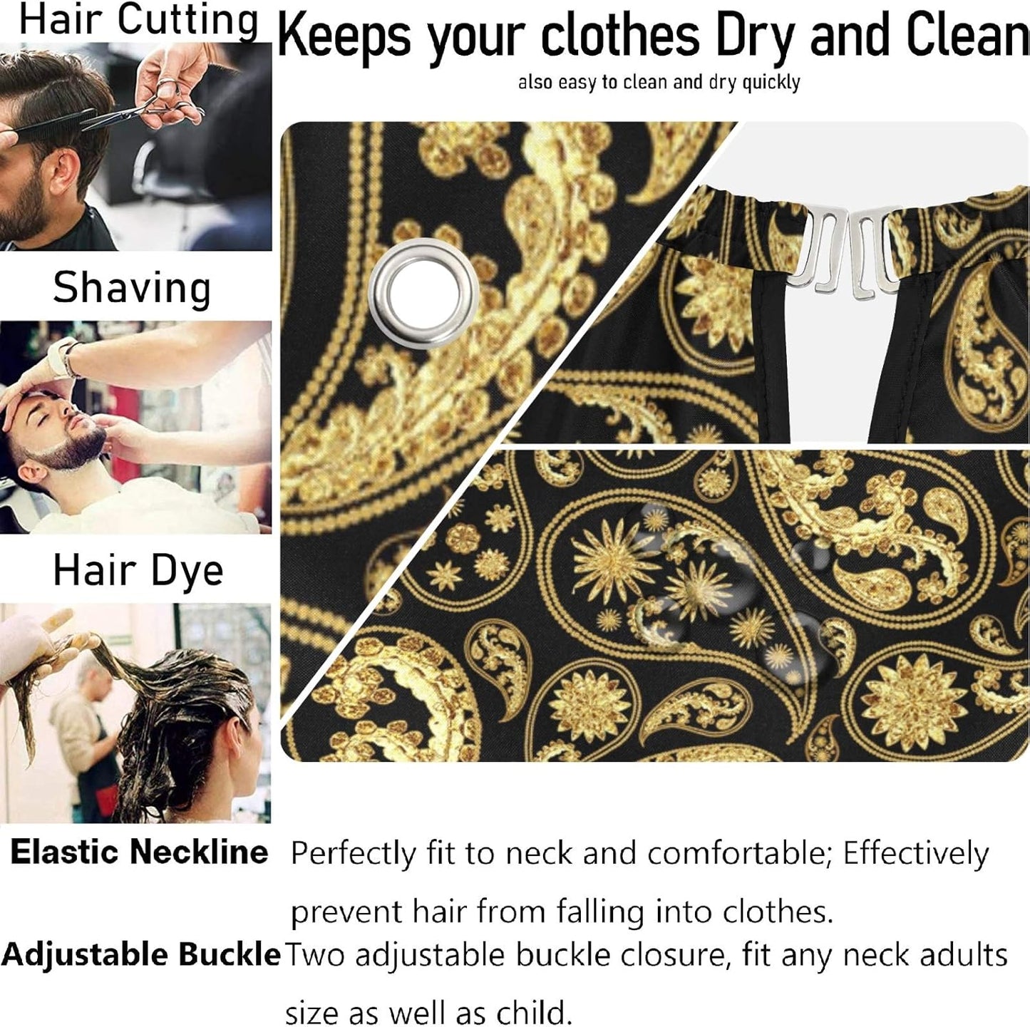 visesunny Professional Barber Cape Polyester Hair Cutting Clippings Catcher Grooming Cape Apron for Shaving Trimming For Men