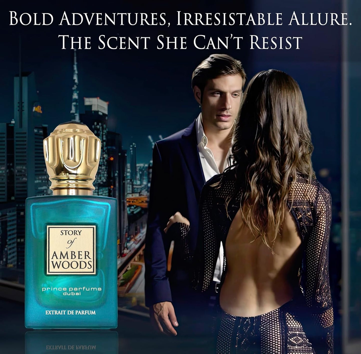 Prince Parfums Dubai - The Story of Amber Woods - 3.4 Ounces - Exquisite Men's Extrait de Parfum - Rich, Luxurious Scent of Amber, Cedar, Vetiver for the Modern Man - Depth, Warmth & Mastery