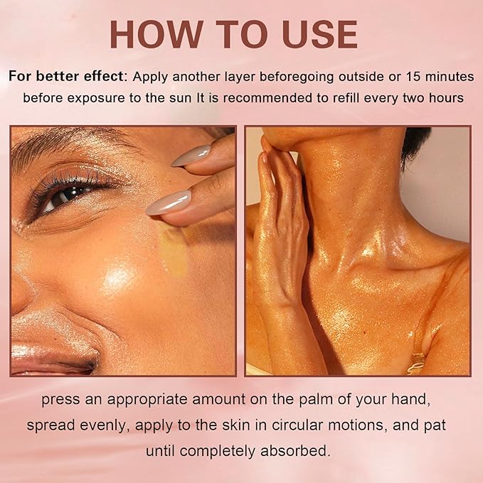 Body Glow Oil,SPF 45 Broad Spectrum,Body Oil Shimmer Sunscreen with Rose Gold Mica,Lightweight Non-Sticky,Moisturizing Coconut,Absorbs Quickly,3.72 fl oz,ROSE