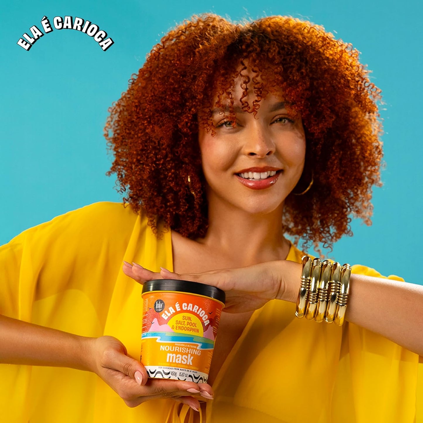 Lola From Rio - Ela E Carioca - Deeply Nourishing Hair Mask For All Types Of Damaged Hair, Restores Softness, Shine, Protection from UV Rays, Hard Waters, and Post Exercise Sweat 15.87 Fl Oz