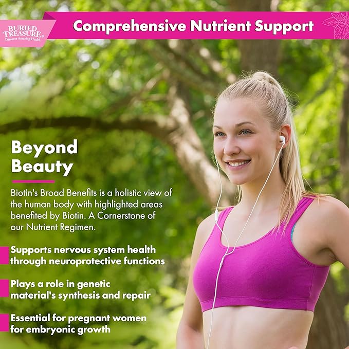 Buried Treasure Biotin Drops - 120 Servings, 2 oz, Supports Hair, Skin & Nails