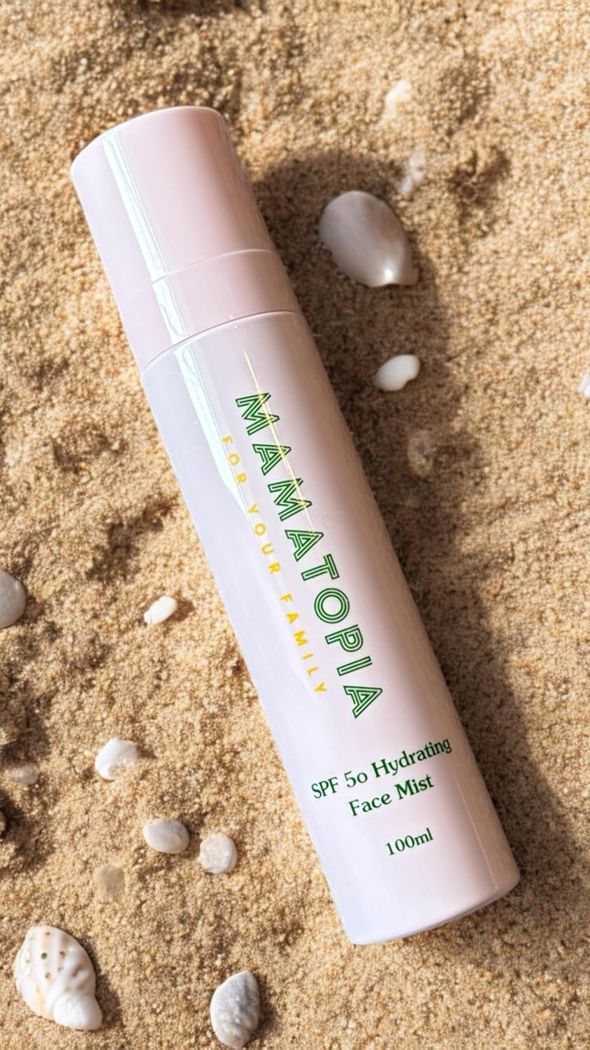 MAMATOPIA's Skin Care Extra Strength Hydrating Oil-Free, paraben-free, Non-Irritating, Natural Mineral Sunscreen Mist, SPF 50, Fresh Aloe scent