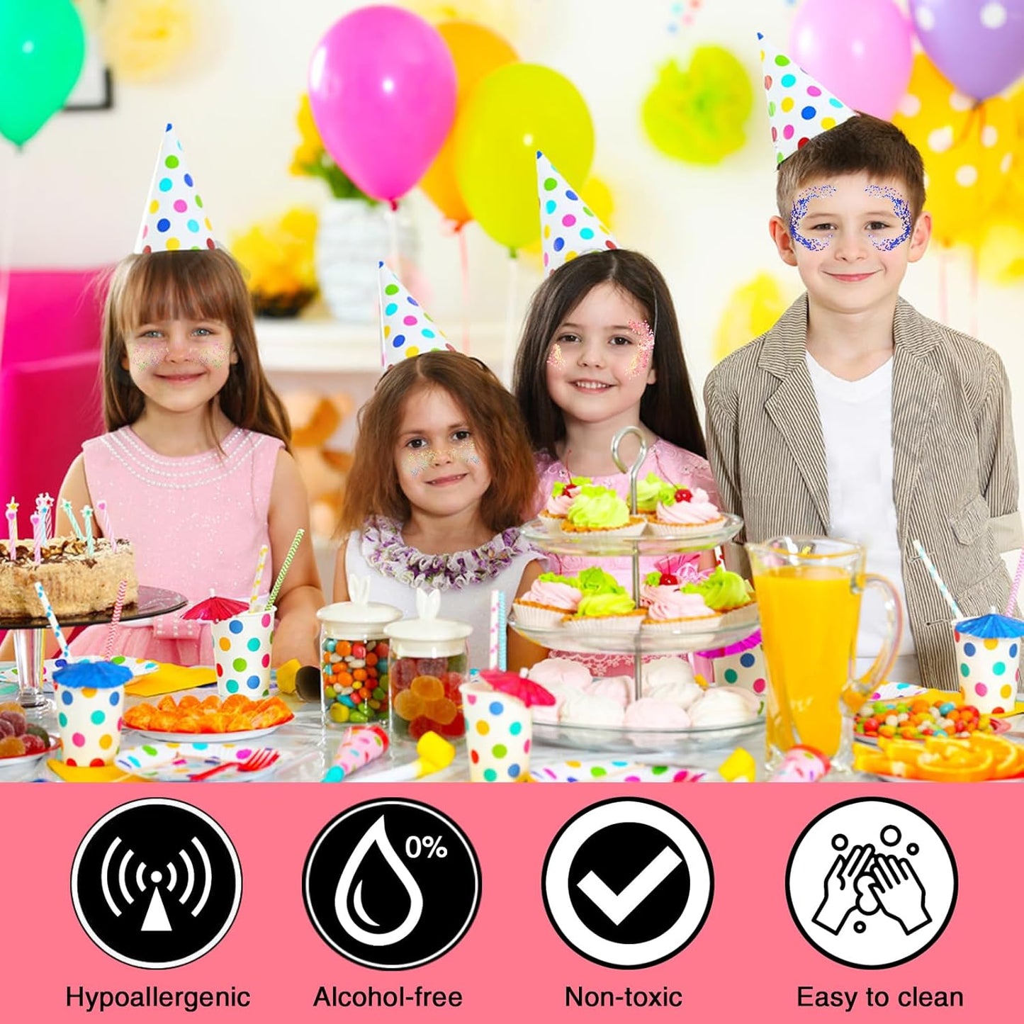 Pink Face Body Glitter Stick, Mermaid Sequins Face Glitter Gel, Singer Concerts Music Festival Rave Accessories,Holographic Chunky Glitter Makeup for Lip Eye Hair Body