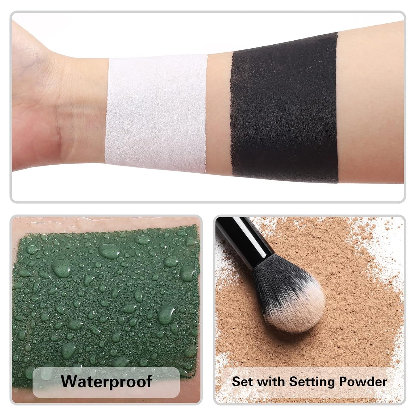 BOBISUKA Black Face Body Paint Stick, Eye Black Sticks for Sports Baseball Softball Football, Waterproof Eyeblack Painting Kit for Halloween Skeleton Skull SFX Cosplay Special Effects Costume Makeup