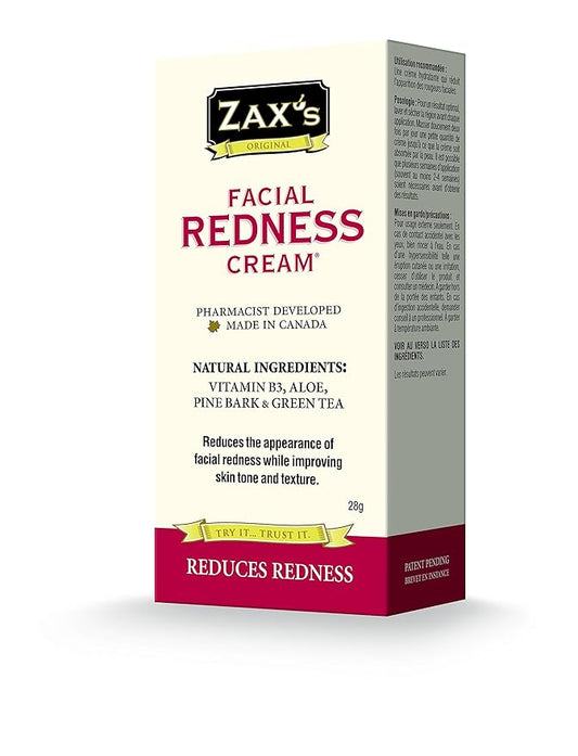Zax's Facial Redness Diminishing Cream, Rapid Relief for Rosacea, Windburn & Dehydrated Skin, Intensive Moisturizing with Organic Natural Ingredients, Pharmacist Developed, 28g