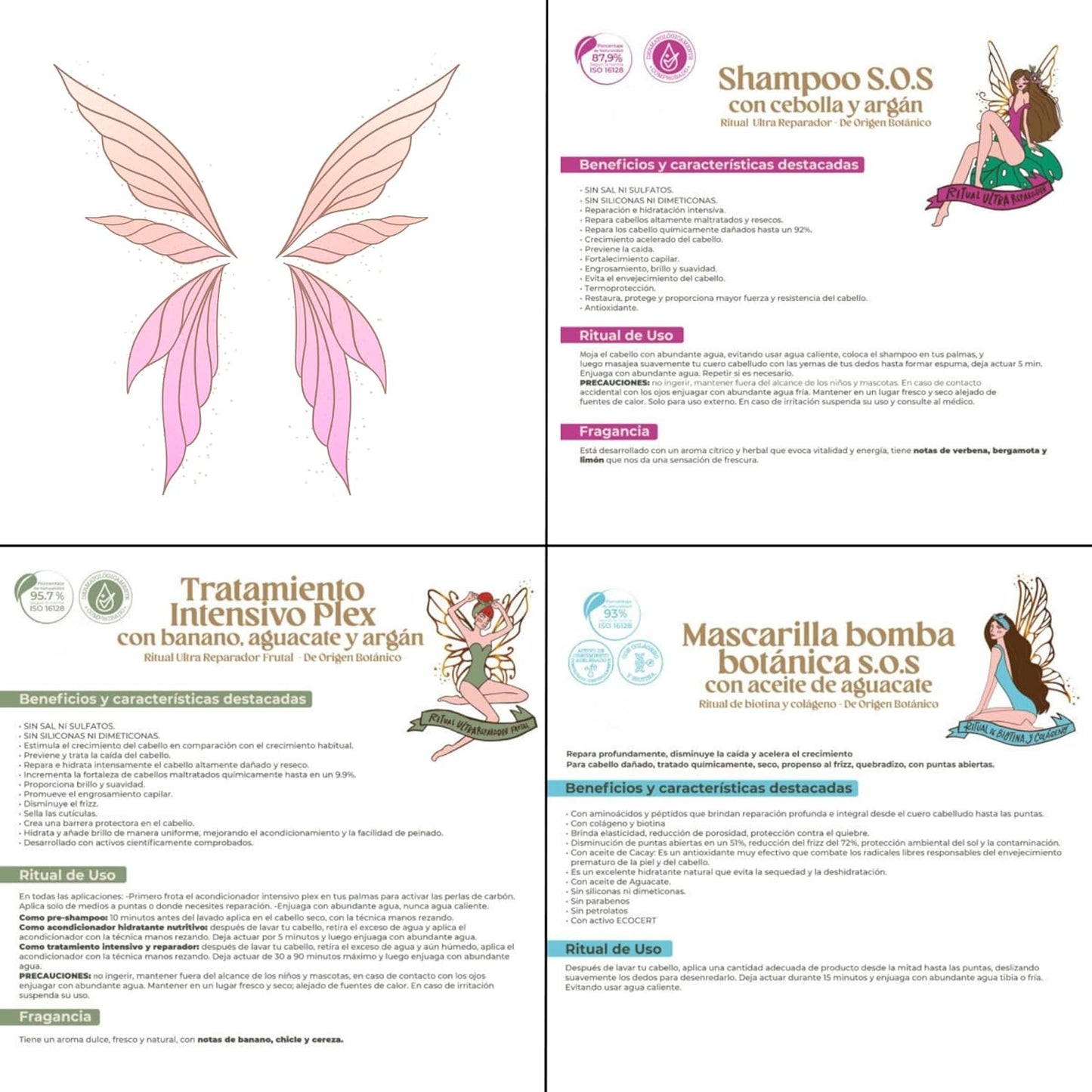 Aftercare for Ritual Botánico Keratina Orgánica | Treatment to Straighten, Repair and Relax Hair | All Natural, Organic & Vegan Ingredients | Product of Colombia (3 Piece Kit-SOS Shampoo)