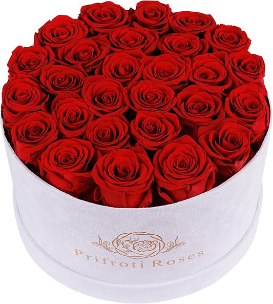 27 Flowers in a Luxury Suede Box, Birthday Gifts for Women, Preserved Flowers, Mothers Day Roses Gift for Mom, Red