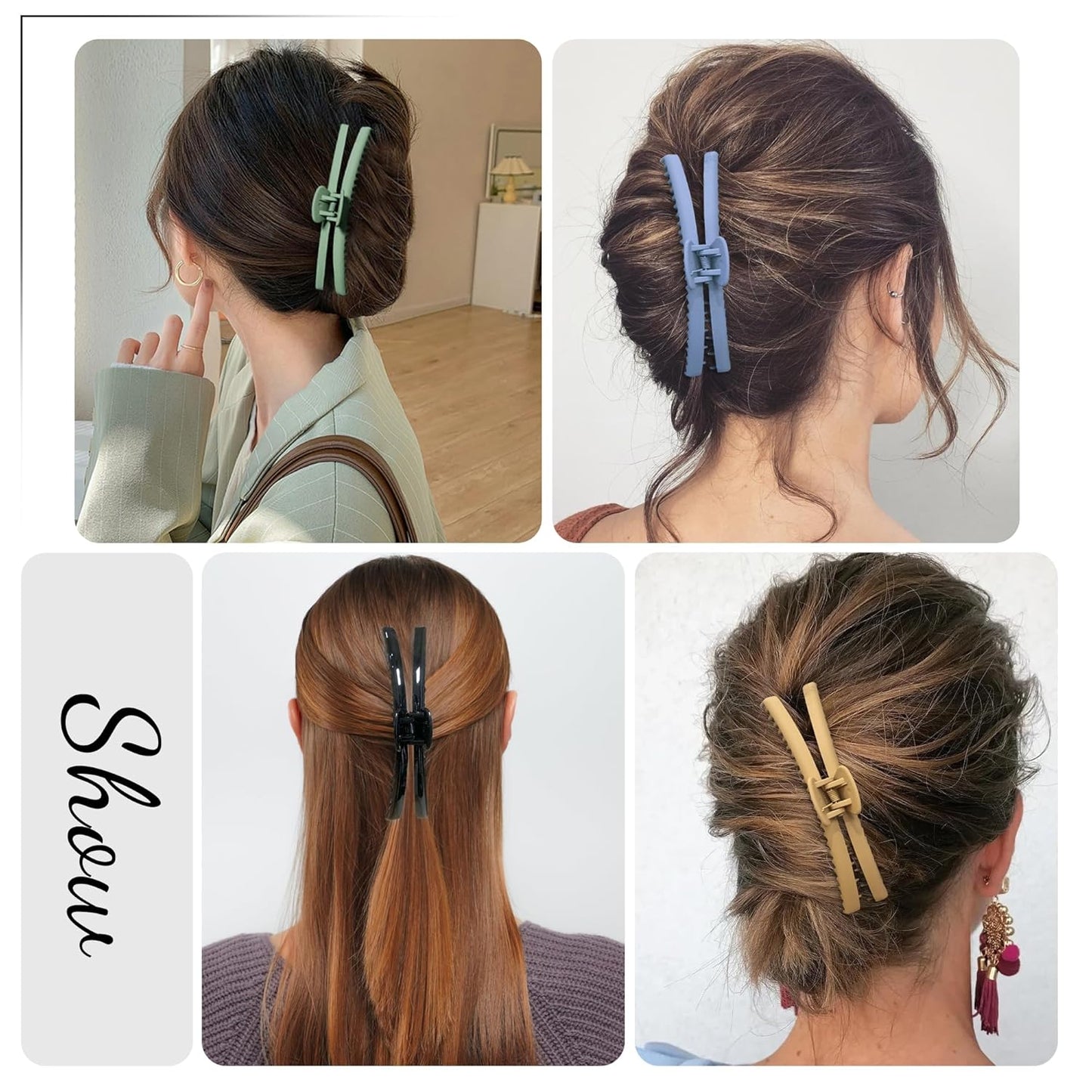 Hold Everything Hair Claw Clips for Thick and Thin Hair Big Hair Barrettes for Women and Girls Straight Wavy and Curly Hair Strong Hold Claw Clip with 52 teeth (7-Color)