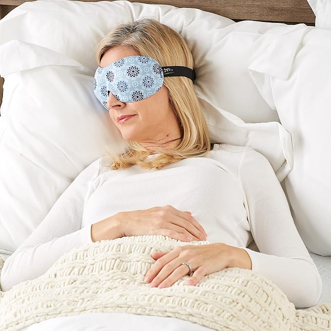Bucky 40 Blinks No Pressure Eye Mask for Travel & Sleep, Starling Blue, One Size