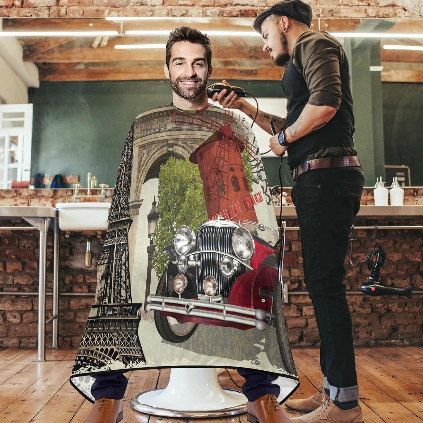 Barber Capes Polyester Hair Cutting Salon Cape with Snaps Beard Bib Hairdresser Gown Stylist Cape For Men Women