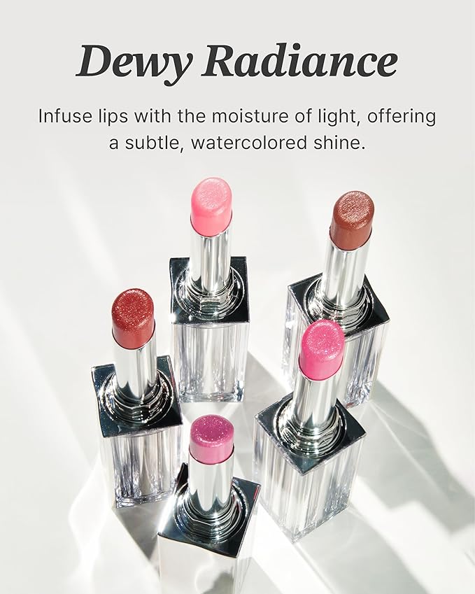 Glint Glow Lip Balm (Snowy Tulip, 0.1oz) - Moisturizing Stain Lipstick with Shine for Natural Lips, Tinted Treatment. Luxurious Korean Skin Care Makeup. Chapped, Dry, Cracked