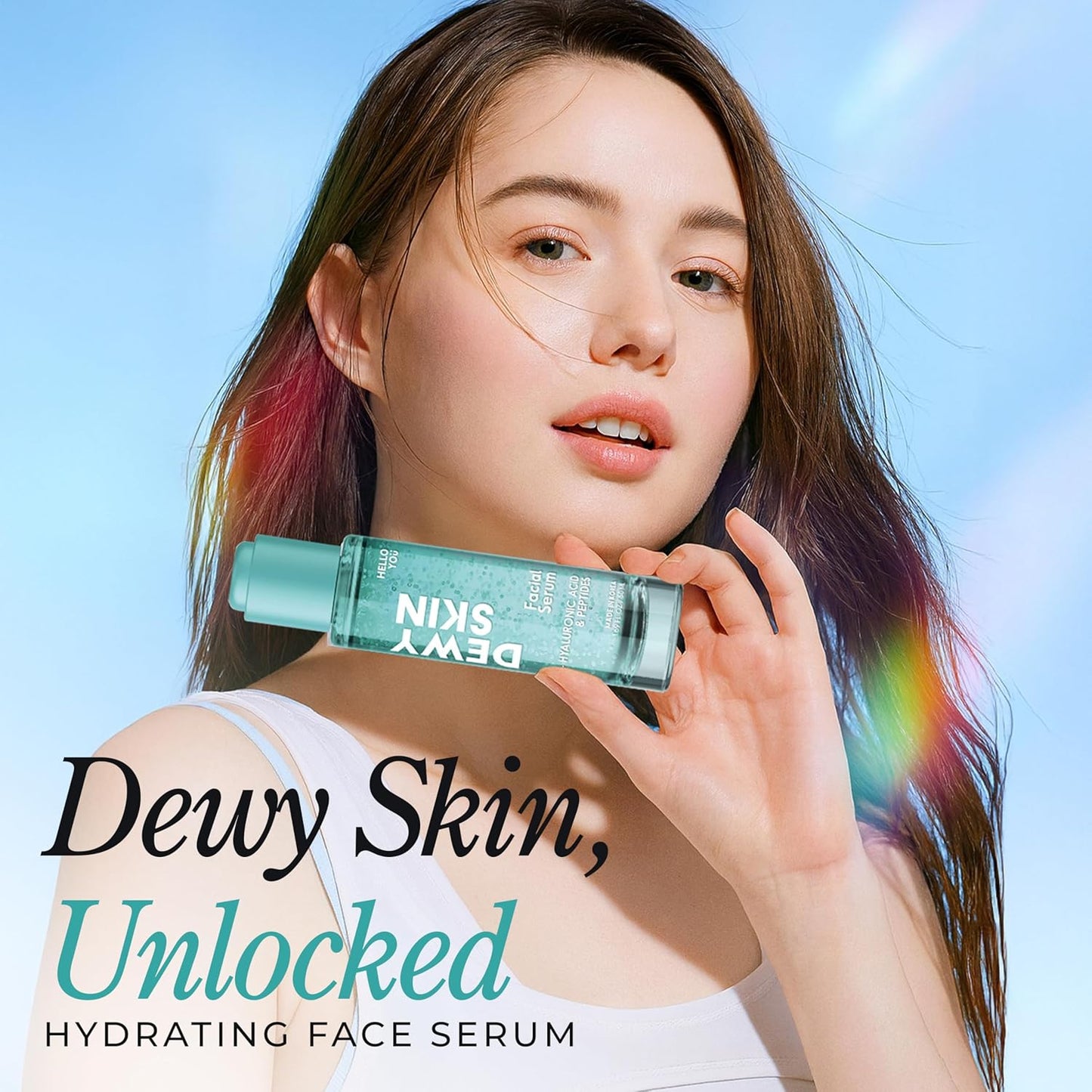 Hello You Hyaluronic Acid Serum for Face with & Peptides - Dermatologist Tested, Anti-Aging, Korean Skin Care - Hydrates, Firms, Smooths, Plumps, Boosts Dewy Skin - Clean Beauty, Vegan - 1.69 Fl Oz