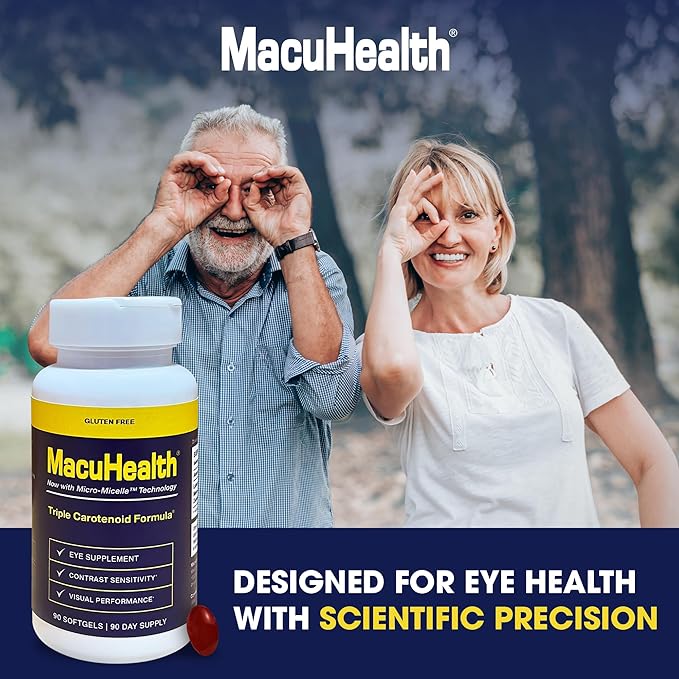 Macuhealth Triple Carotenoid Formula - Eye Vitamins for Adults - 90 Softgels, 3 Month Supply