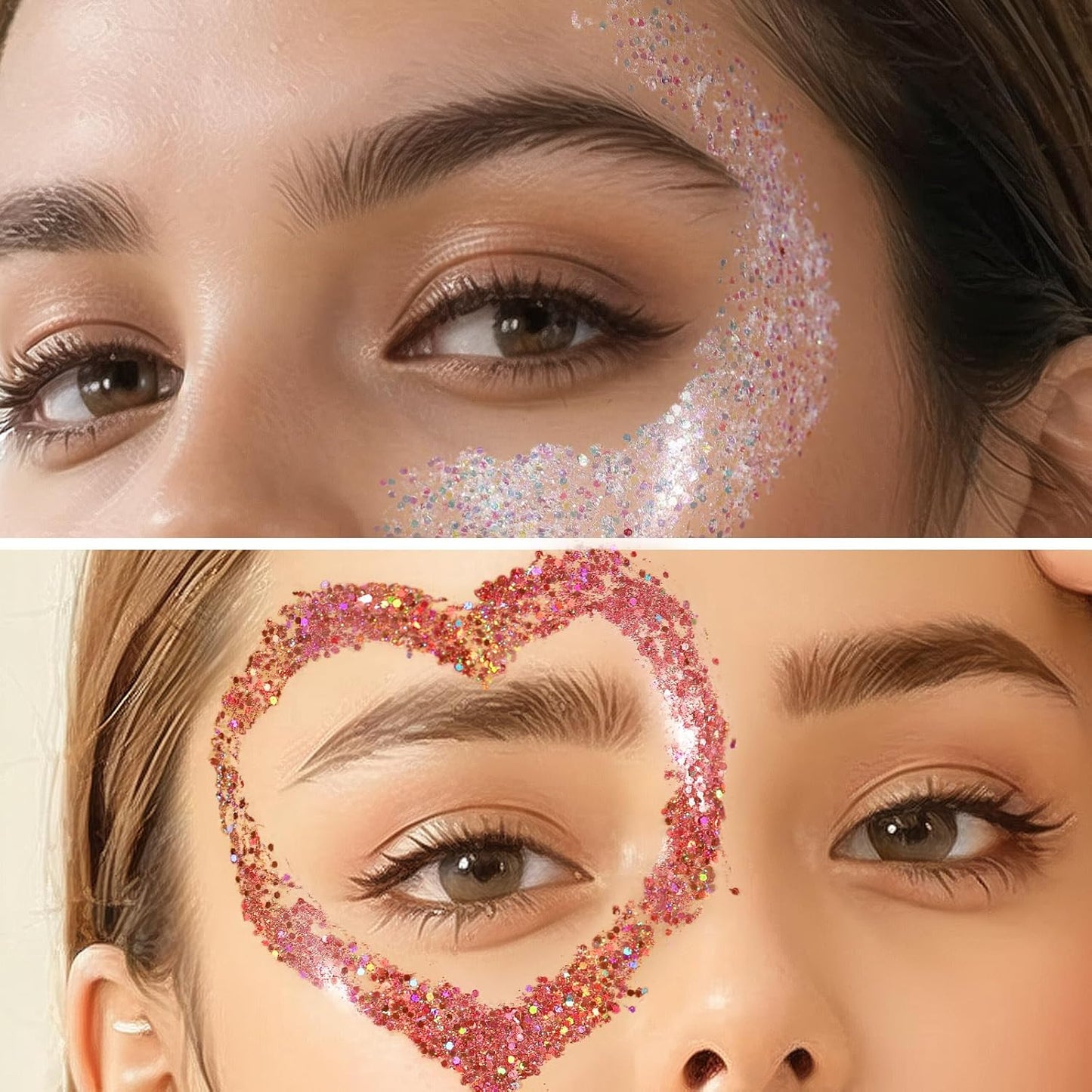 Teenitor 12 Colors Body Glitter, Face Glitter Festival Makeup Glitter Gel, Face and Body Glitter for Makeup, Rave Hair Glitter Gel