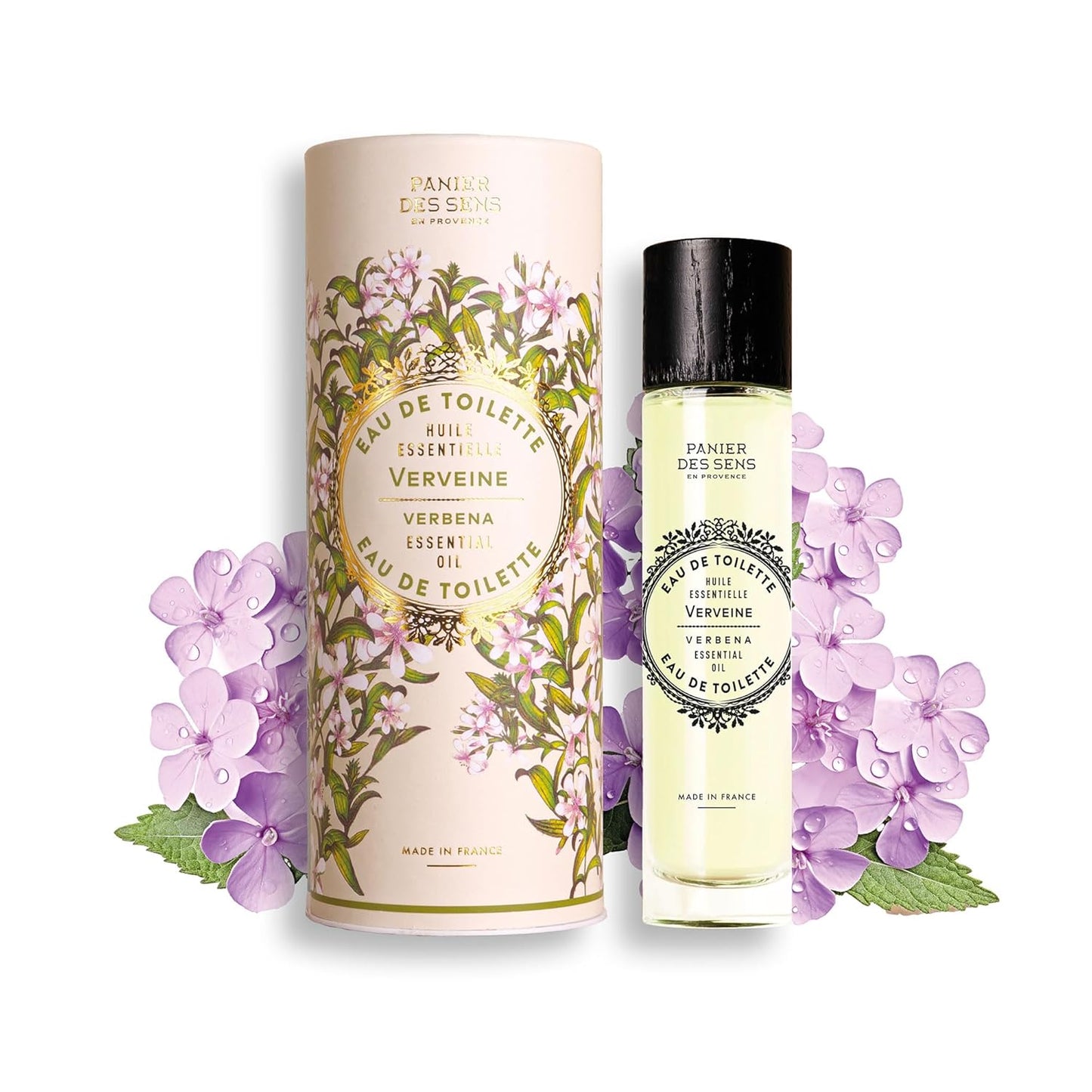 Panier des Sens - Verbena Eau de Toilette 1.7 Floz - Fresh & Lemony Fragrance - Daily Light Perfume for Women - Parfum Crafted in Grasse, France - Gifts for Her - Elegant Packaging