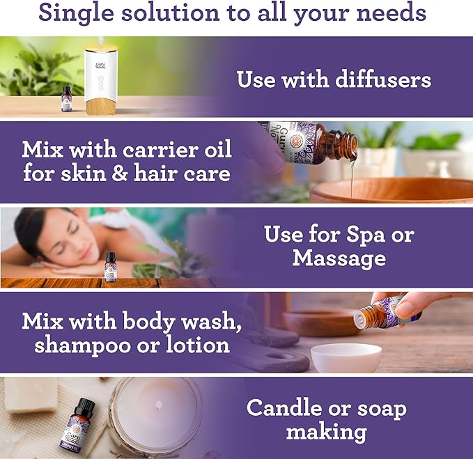 GuruNanda Lavender Essential Oil - 100% Pure, Natural and Undiluted Oil for Massage & DIY Recipes- Premium Diffuser Oil for Aromatherapy (Pack of 1 - 0.5 Fl Oz)