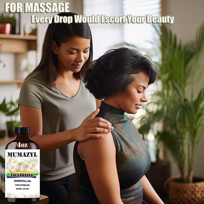 Jasmine Essential Oil, Jasmine Oil 4 Fl Oz 120ML for Diffuser Humidifier Yoga Cleaning DIY Candle Soap Making Essential Oils