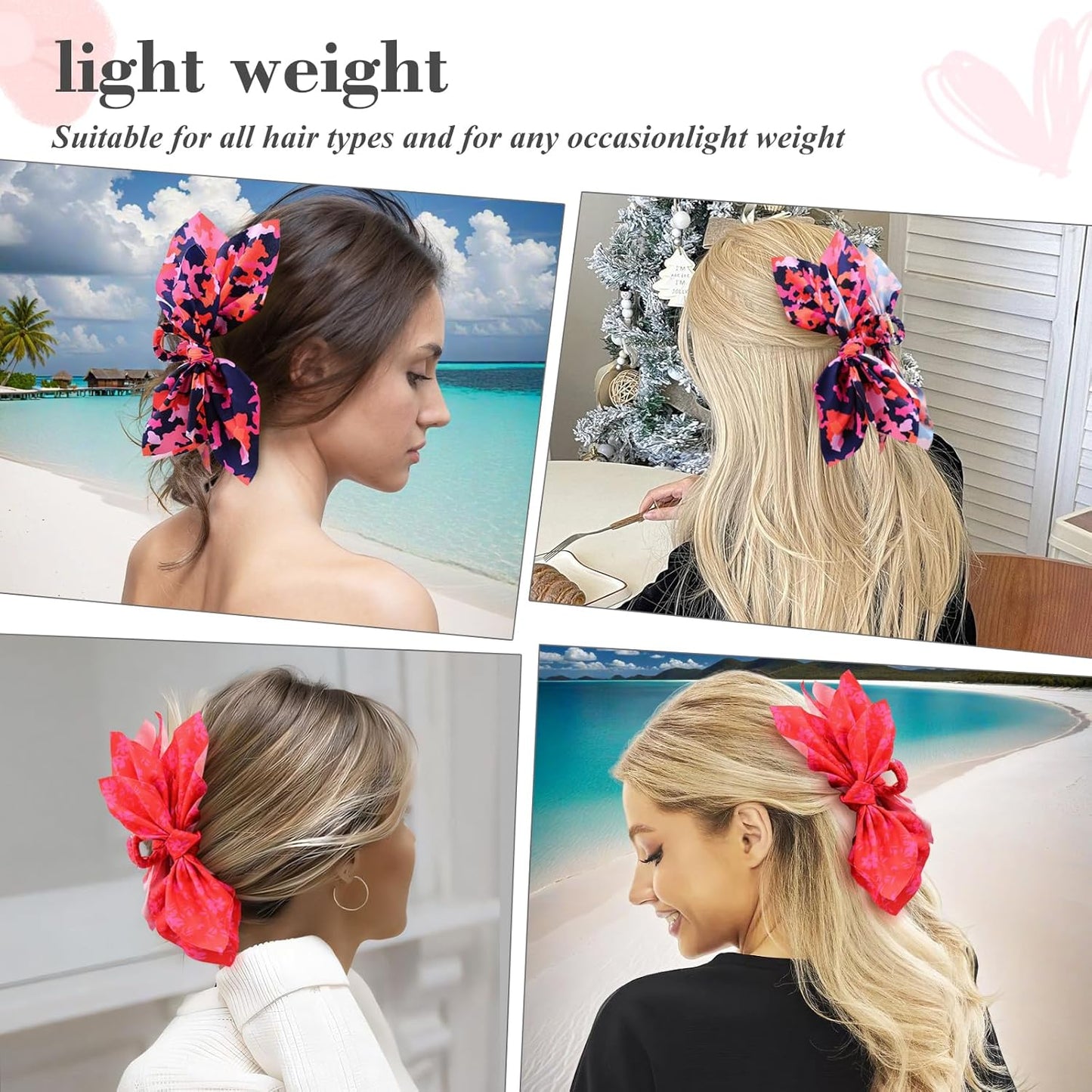 Bow Claw Clips Bow Hair Clips 2PC Red Big Hair Bows for Women Butterfly Styling Large Hair Clips for Thick Hair for Girls Hair Accessories for Teen