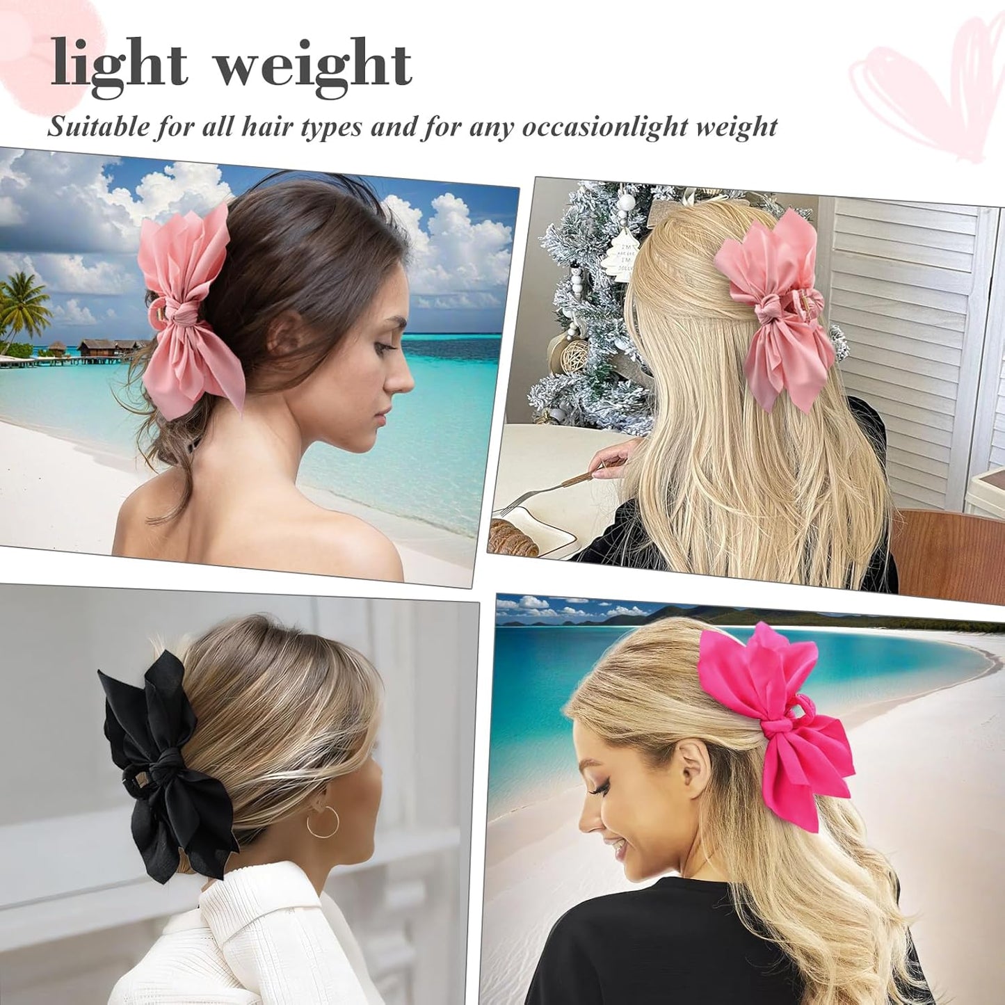 Bow Claw Clips Bow Hair Clips 3PC Big Hair Bows for Women Butterfly Styling Large Hair Clips for Thick Hair for Girls Hair Accessories for Teen