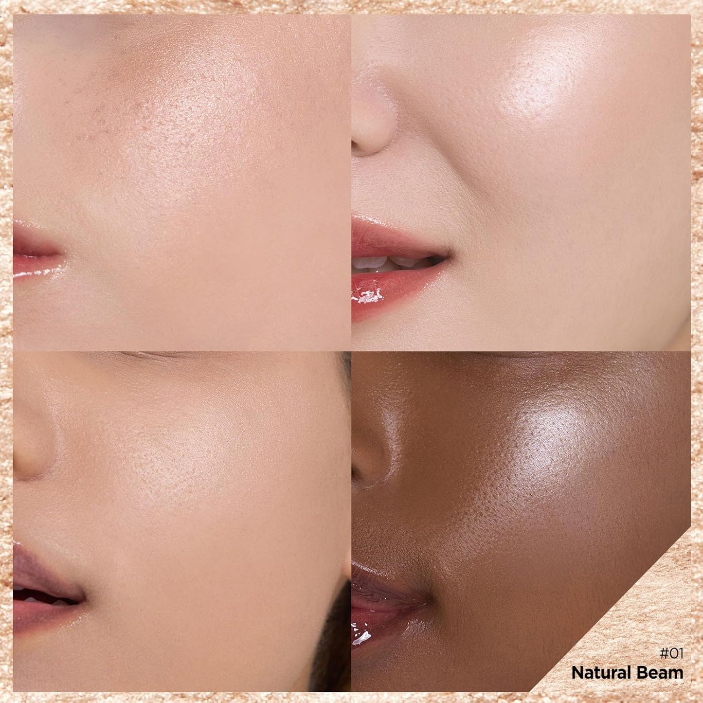 Laka Dream Beam Highlighter, Hydrating Powder Highlighter with Hyaluronic Acid & Chamomile for Radiant, Long-Lasting Glow, Glass Skin, Vegan, K-Beauty (#01 Natural Beam)