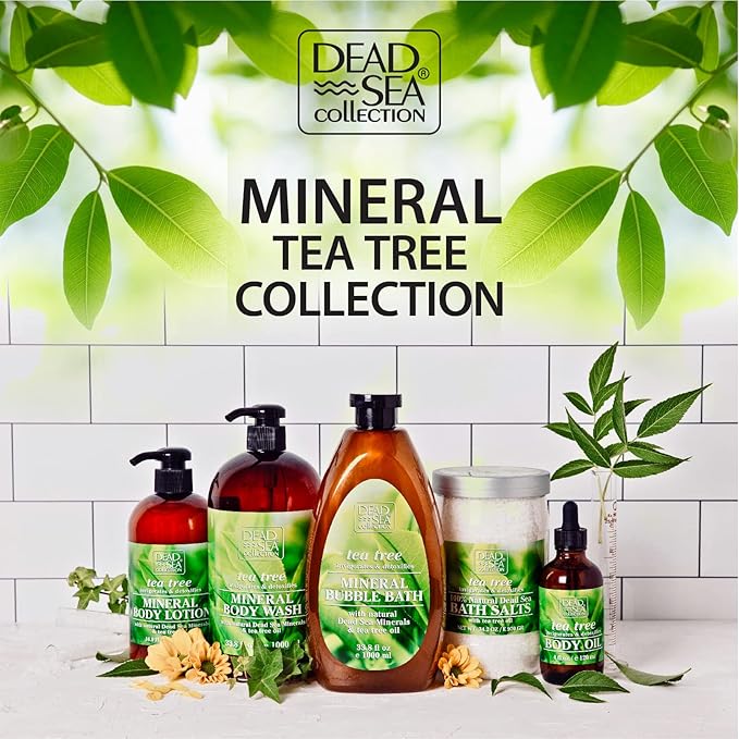 Dead Sea Collection Bath Salts Enriched with Himalayan - Natural Salts for Bath - Large 34.2 OZ and Bath Salts with Argan - Large 34.2 OZ and Bath Salts with Tea Tree - Large 34.2 OZ - Bundle