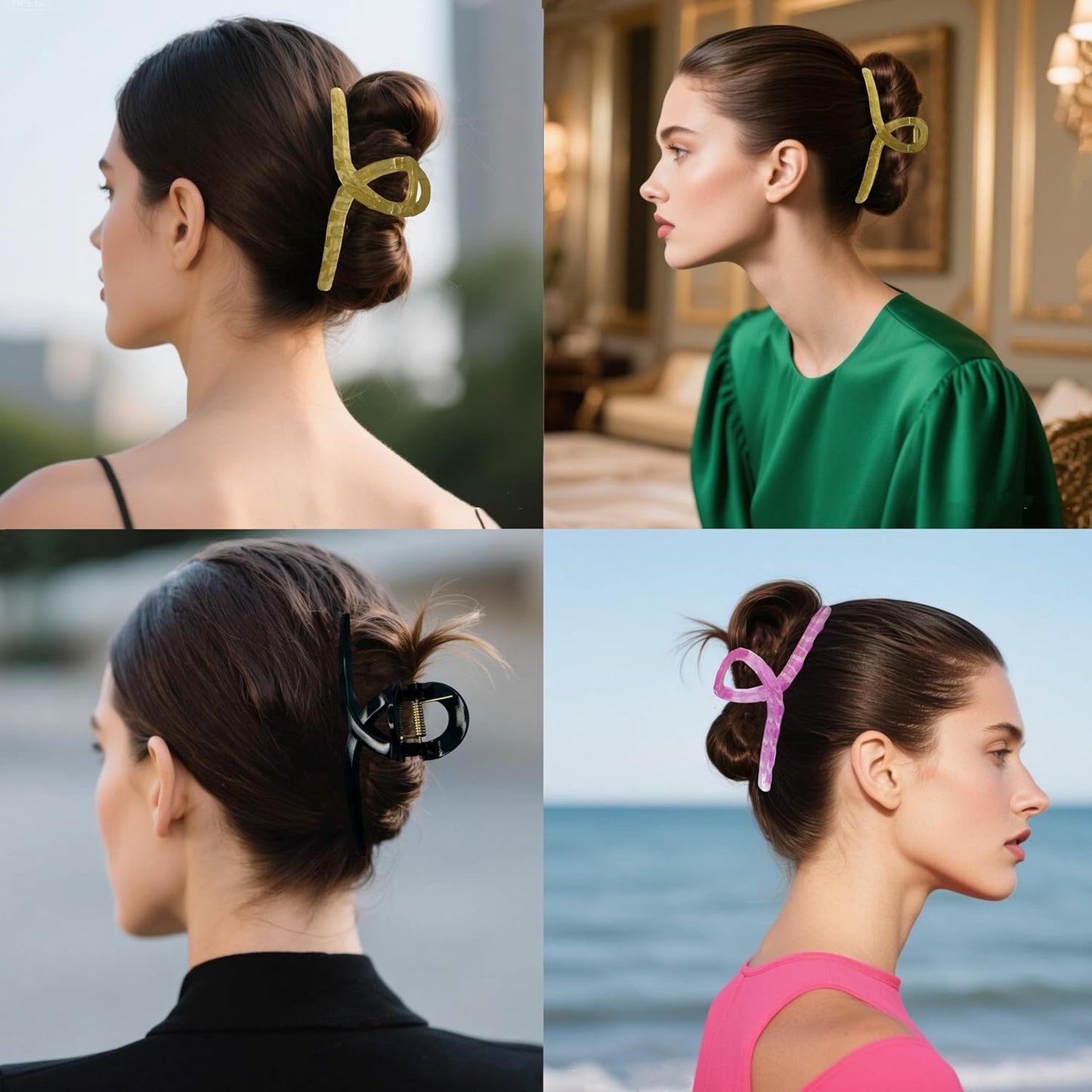 Large Hair Claw Clips Non-Slip Large Claw Hair for Women and Girls, Strong Hold Banana Jaw Clips for women 6 pcs