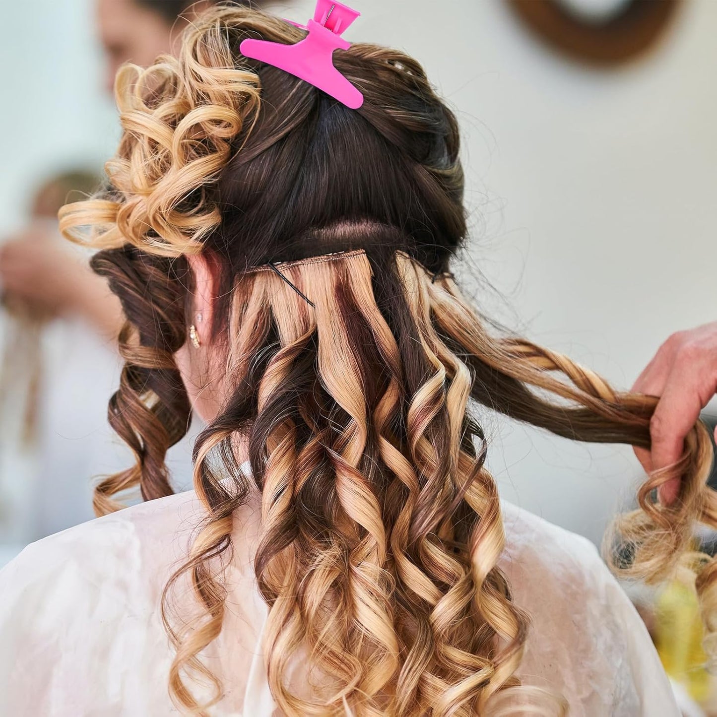 Ondder 24 Pcs Hot Pink Butterfly Hair Claw Clips for Styling Sectioning Styling Makeup Hair Sectioning Clips for Makeup Cutting Coloring Hair Accessories for Women Girls