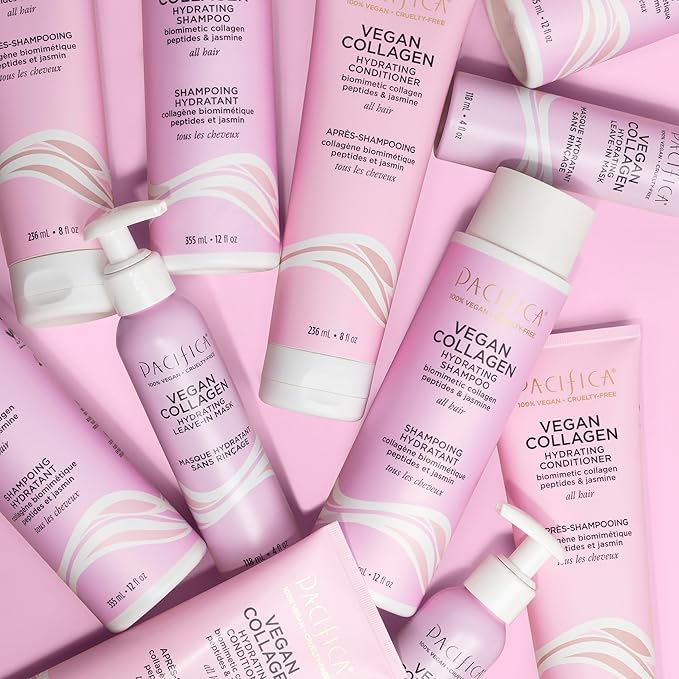 Pacifica Vegan Collagen Leave-In Repair Hair Mask – Leave-In Conditioner Treatment for Dry Damaged Hair, Hydrating Hair Repair Mask to Strengthen, Reduce Breakage & Split Ends Vegan & Cruelty-Free 4oz