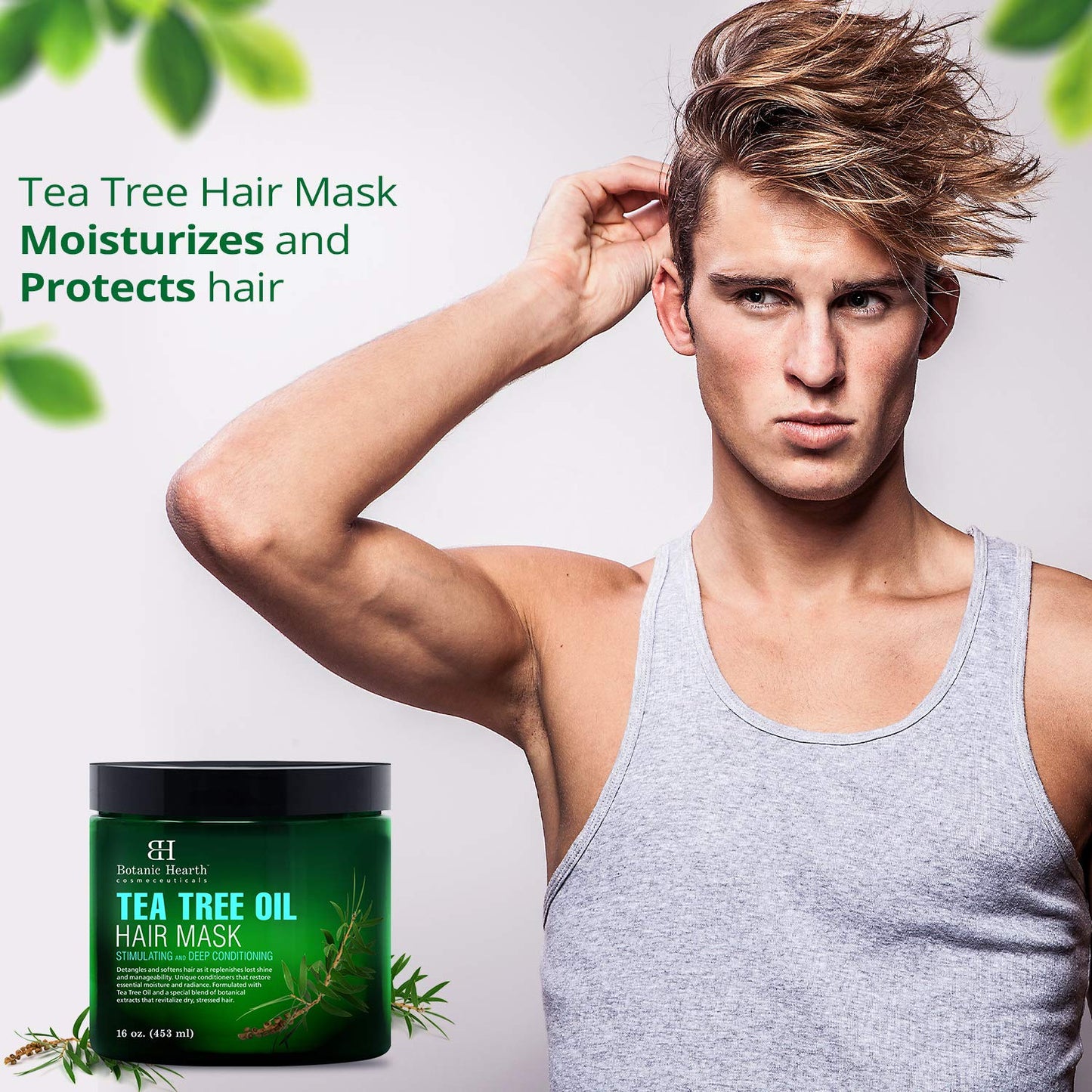 Botanic Hearth Tea Tree Hair Mask & Deep Conditioner, Moisturizes & Protects Hair & Scalp | With Soy Protein, Vitamin E, Collagen, Keratin & Coconut Oil | 16 Oz (Packaging May Vary)