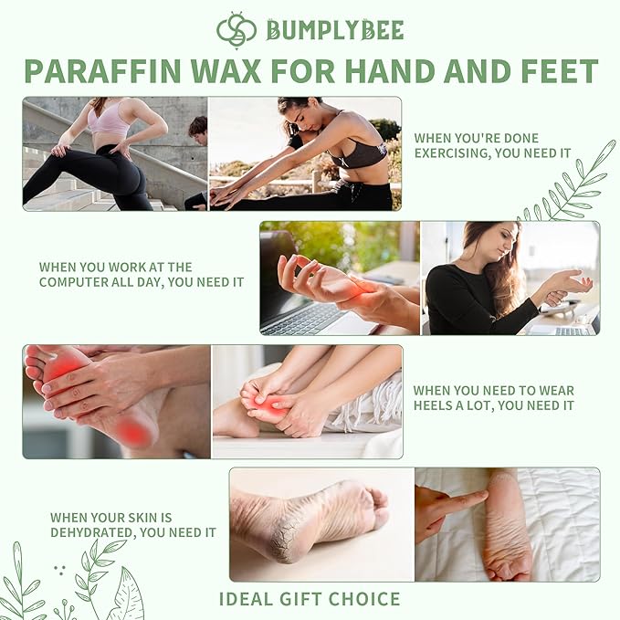 Paraffin Wax Machine for Hand and Feet - 3500ml Hot Wax Hand Wax Machine with 18 Pcs Paraffin Bath Wax, Foot Wax Paraffin Foot Care Kit, Hand Wax Machine, Smooth and Moisturize Hands