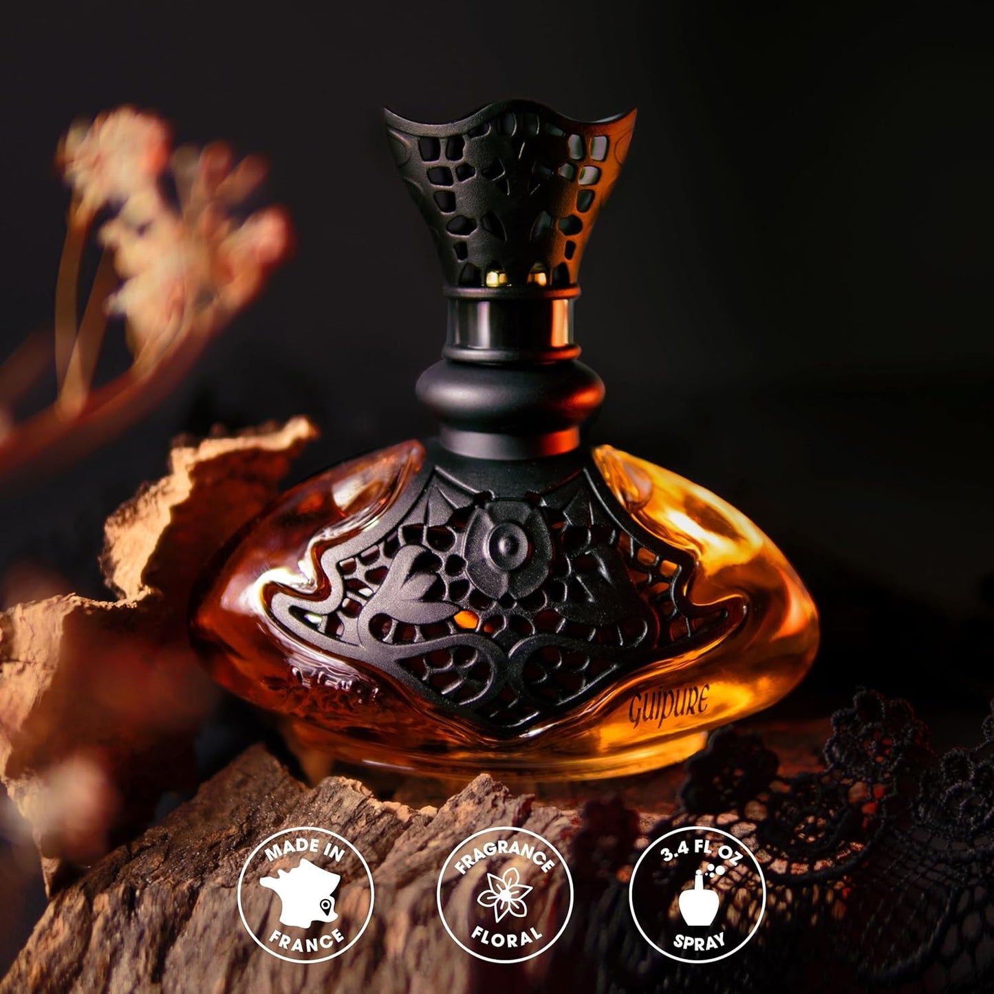 Jeanne Arthes - Guipure & Silk Eau De Parfum - Spray Perfume for Women - Floral Scent - Notes of Sweet Almond, Licorice, Coconut - Made in France - 3.38 fl.oz