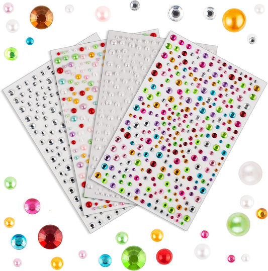 Face and Hair Gems - Self-Adhesive Rhinestones Stickers for Festival Makeup, Halloween, DIY - Stick On Jewels for Face, Hair, Nail, Eye, Body, Craft, Shoes