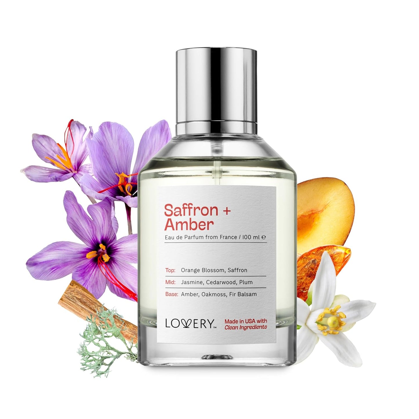 Saffron Amber Perfume for Women & Men, Inspired by B.accarat Rouge 540, Long Lasting Womens Perfumes, Clean Natural Fragrance EDP Spray, 100ml Perfumes for Women, Birthday Gifts for Mom, Made in USA