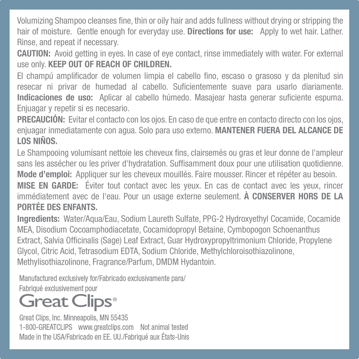 GREAT CLIPS Solutions Volumizing Shampoo, 10oz | Adds Volume, Thickness, & Bounce | For Fine, Thin, & Oily Hair | Every Day Use