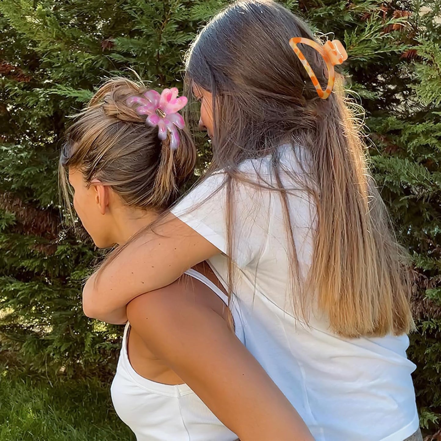 Hair Clip, 3PCS Big Flower Claw Clips for Women/Girls, Nonslip Hair Clips for Thick Hair, Hair Styling Accessories & Birthday Gifts, L-polychromatic