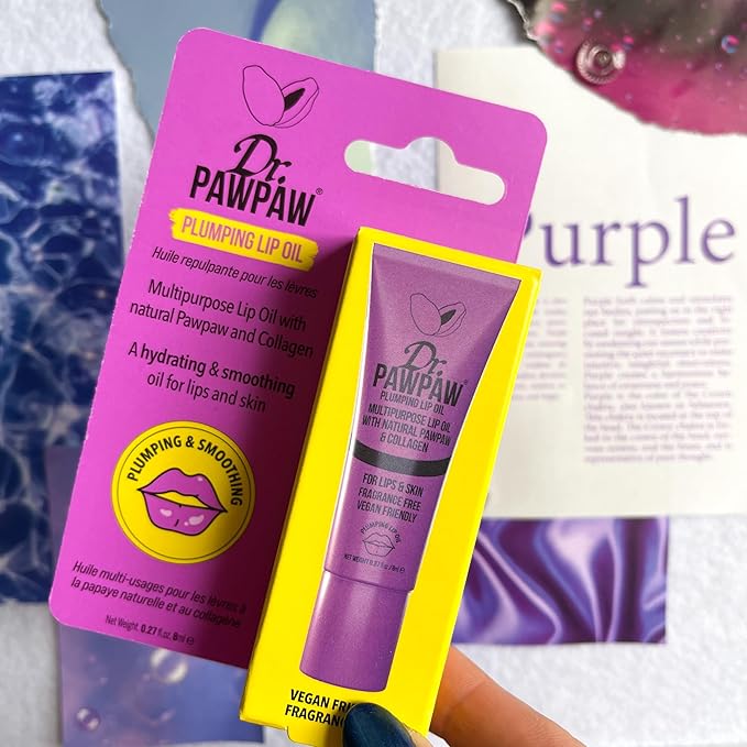 Dr. PawPaw Multipurpose Plumping Lip Oil - Intensely Nourishing Hydrating Lip Oil - for Women with Aloe Vera, Olive and Castor Oil - 0.27 oz