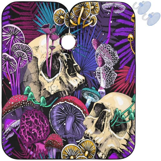 visesunny Skull Doodle Barber Cape Polyester Hair Cutting Salon Cape Apron Anti-Static Haircut Water-Resistant Shaving Cloth Beard Shaving Bib Hairdressing Cape