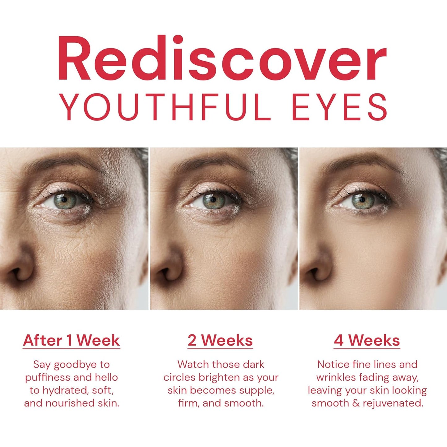 Retinol Eye Cream for Puffiness and Dark Circle: Anti-Aging Peptide Collagen Under Eye Treatment Reduce Wrinkles & Bags, Fine Lines & Depuffer in 4 Weeks Day & Night, 1.05 fl. oz