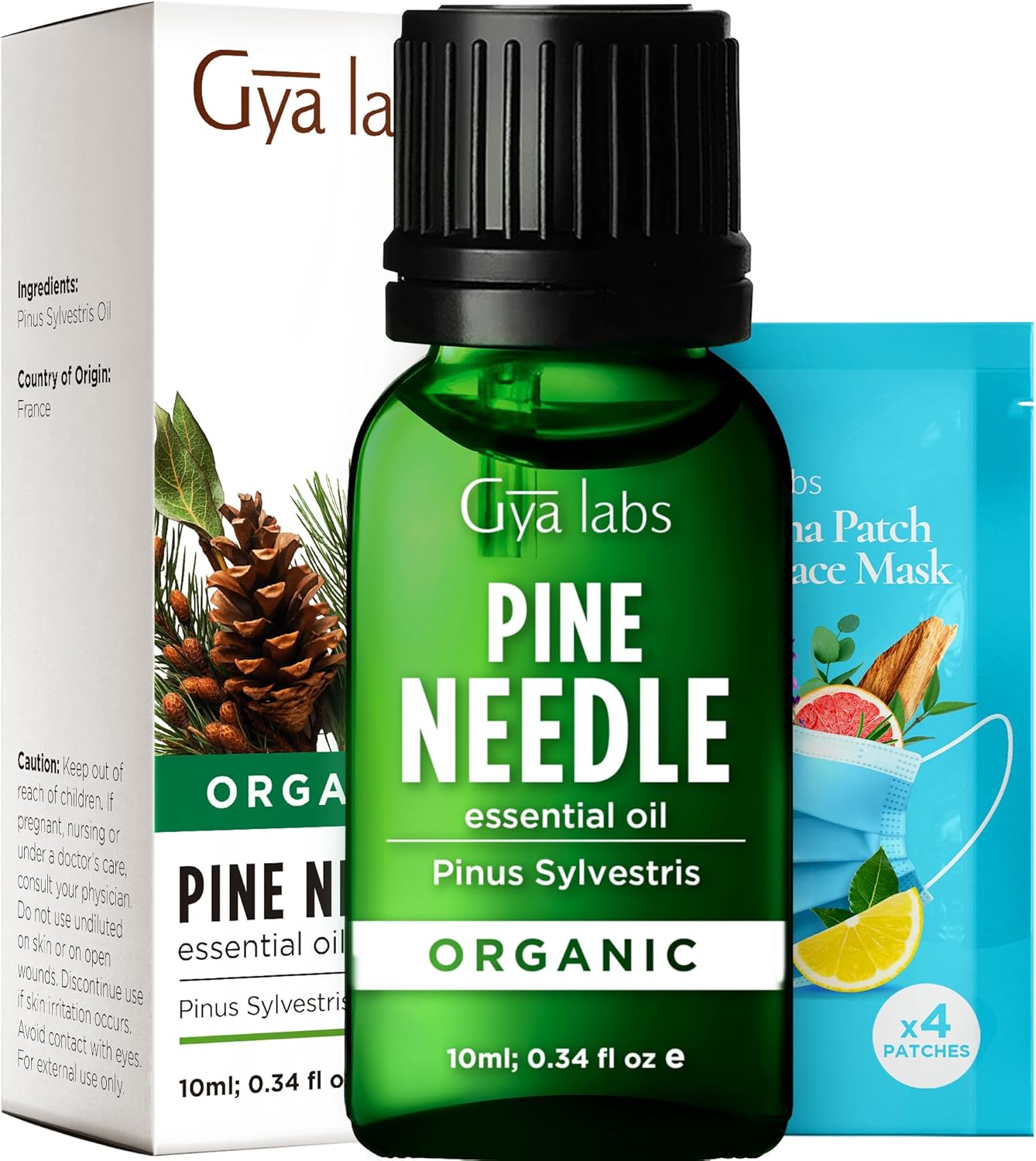 Gya Labs Organic Pine Needle Essential Oil - 0.34 Fl Oz - for Skin, Hair, Diffuser, Aromatherapy, DIY Candle Making Scents