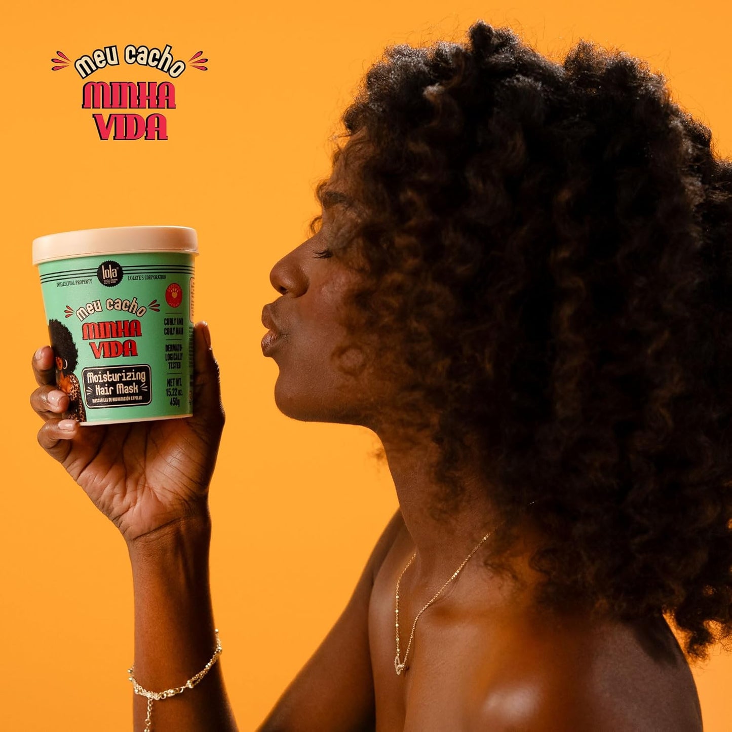 Lola From Rio - Meu Cacho Minha Vida - Moisturizing Hair Mask for Dry, Damaged Curly Hair, Restores, Repairs Hydrates, Moisturizes, Deep Conditioning Treatment 15.87 Fl Oz