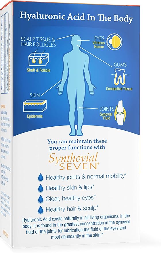 Hyalogic Synthovial Seven Hyaluronic Acid Liquid - HA Support - Vegan - 1 oz