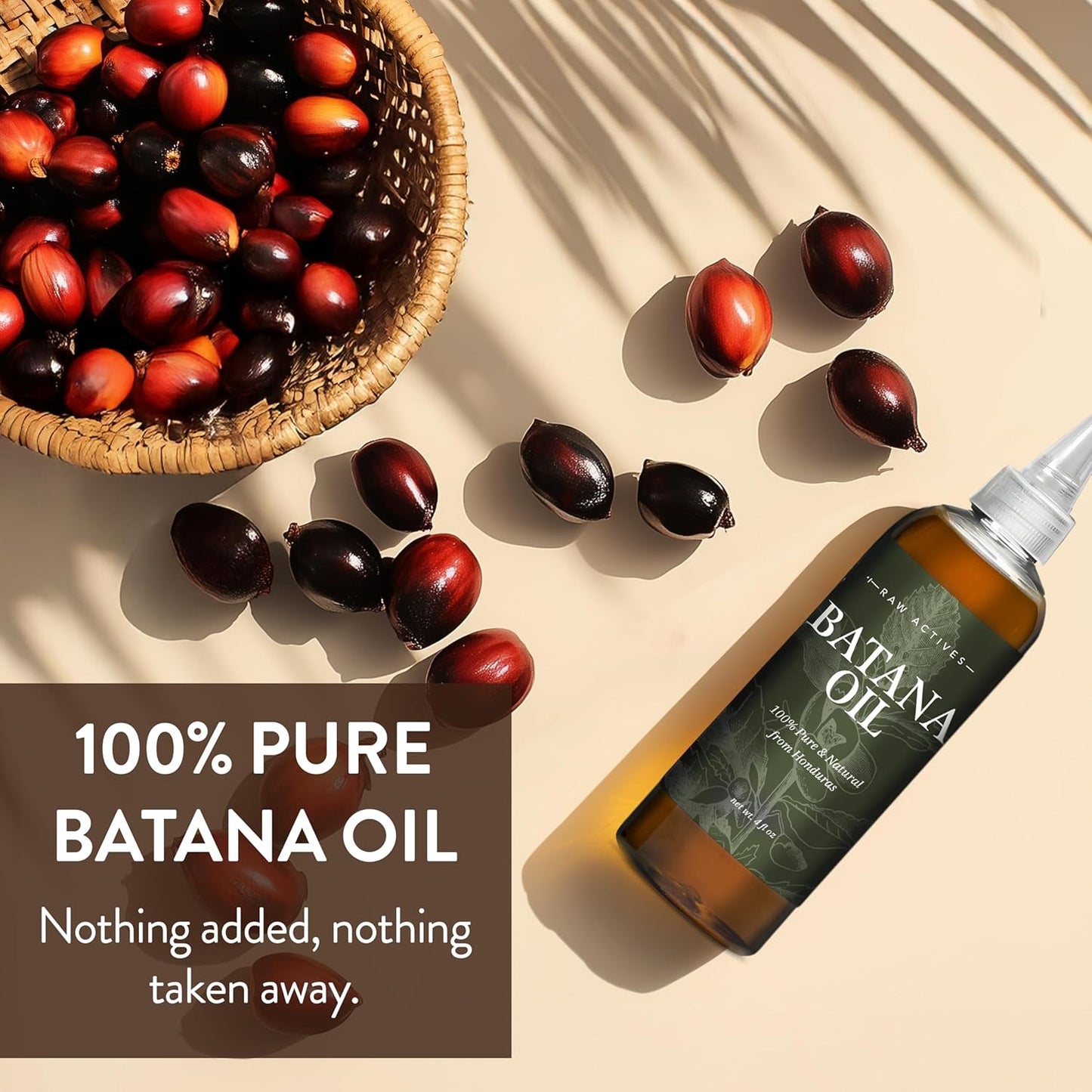 Batana Oil for Hair Growth - 2oz - 100% Pure, Cold Pressed, Unrefined Oil from Honduras - Supports Stronger & Thicker Hair - Dr Sebi Inspired Hair Growth Treatment