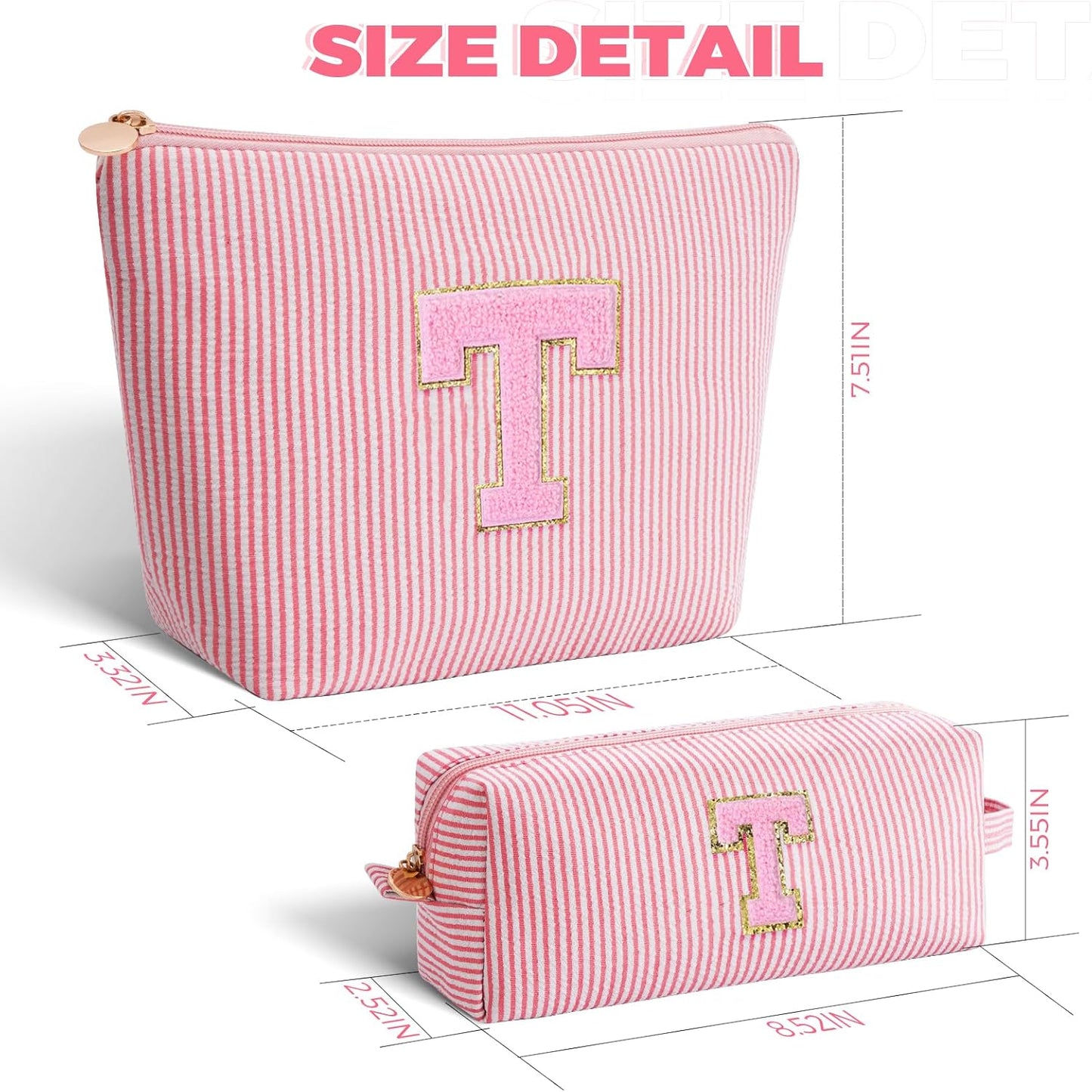 Teacher Appreciation Gifts,Thank You Gifts from Students,Birthday Teacher Retirement Gifts for Women,Teachers Day Gift Ideas,Makeup Bag Set Cosmetic Bag - Peach,T